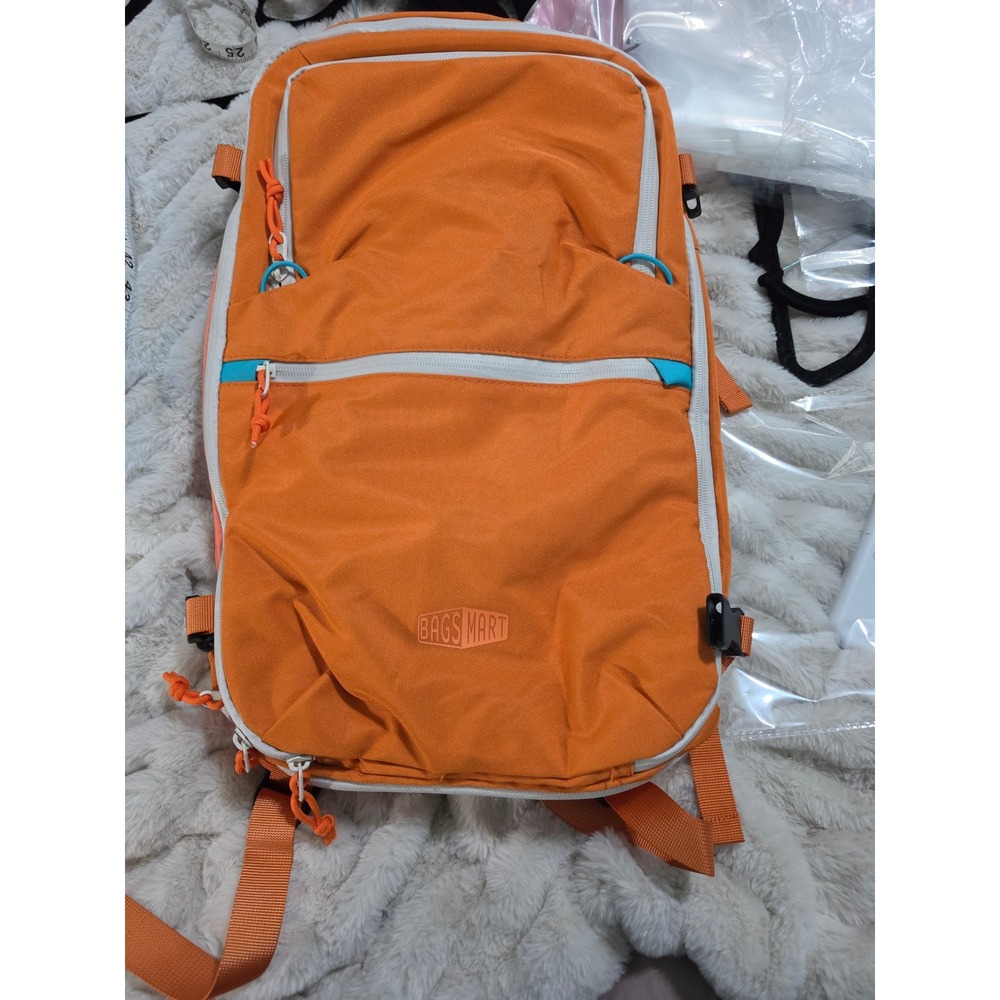 Bagsmart Orange Travel Backpack with Laptop Sleeve and Trolley Strap NWT